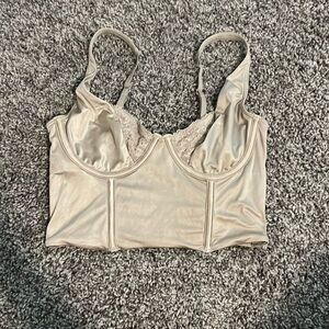Abercrombie & Fitch Lace and Satin Balconette Corset - size small / Champagne